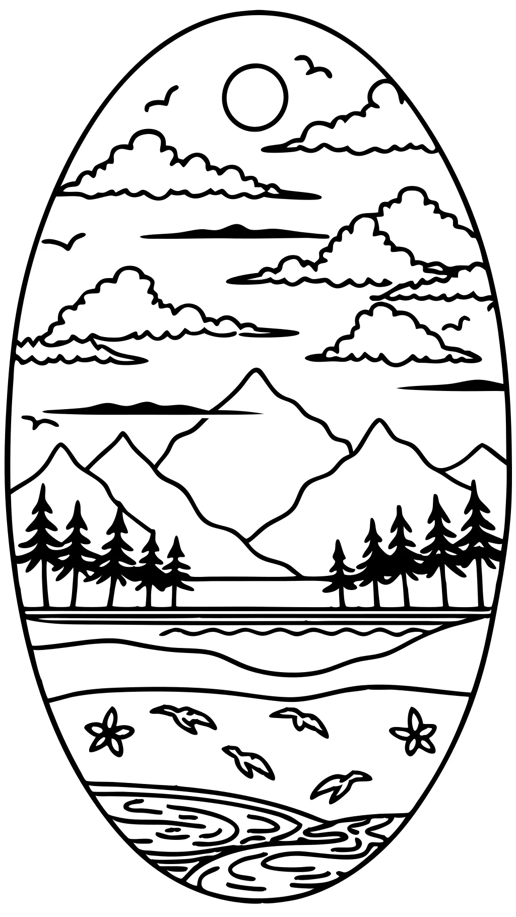 sunset coloring page